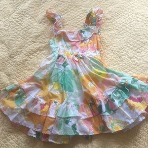Multi-colored floral girls dress